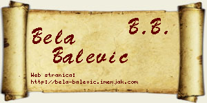 Bela Balević vizit kartica
